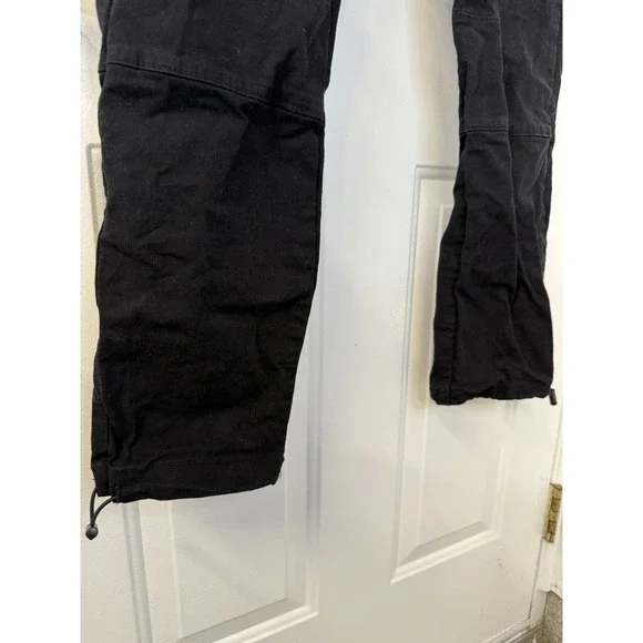 PacSun Men's Size‎ Medium Black Canvas Drawstring Cargo Pocket Elastic Waist - Picture 4 of 7